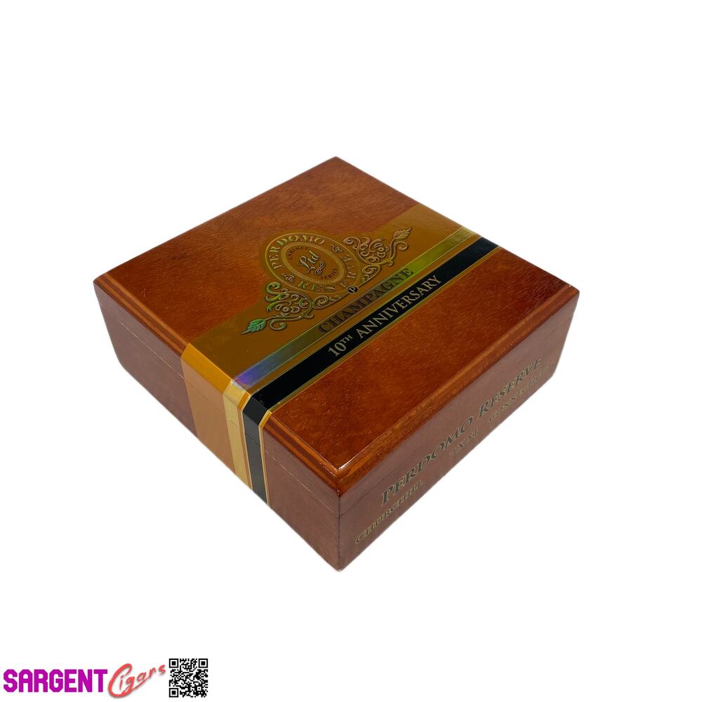 Perdomo 10th Anniversary Champagne Churchill Empty Wooden Cigar Box 7.75x8.25x3